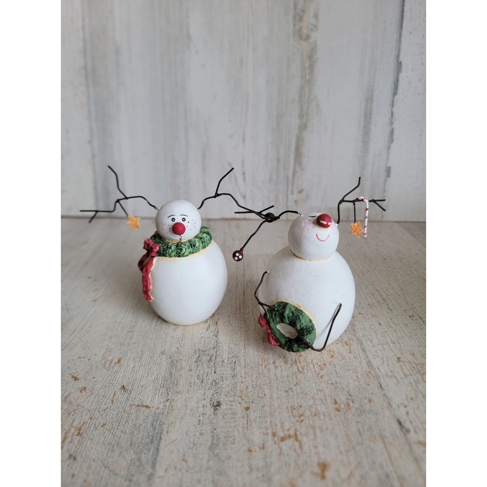 Sandi Gore reindeer snowman Xmas candy cane set Unique Home decor figure